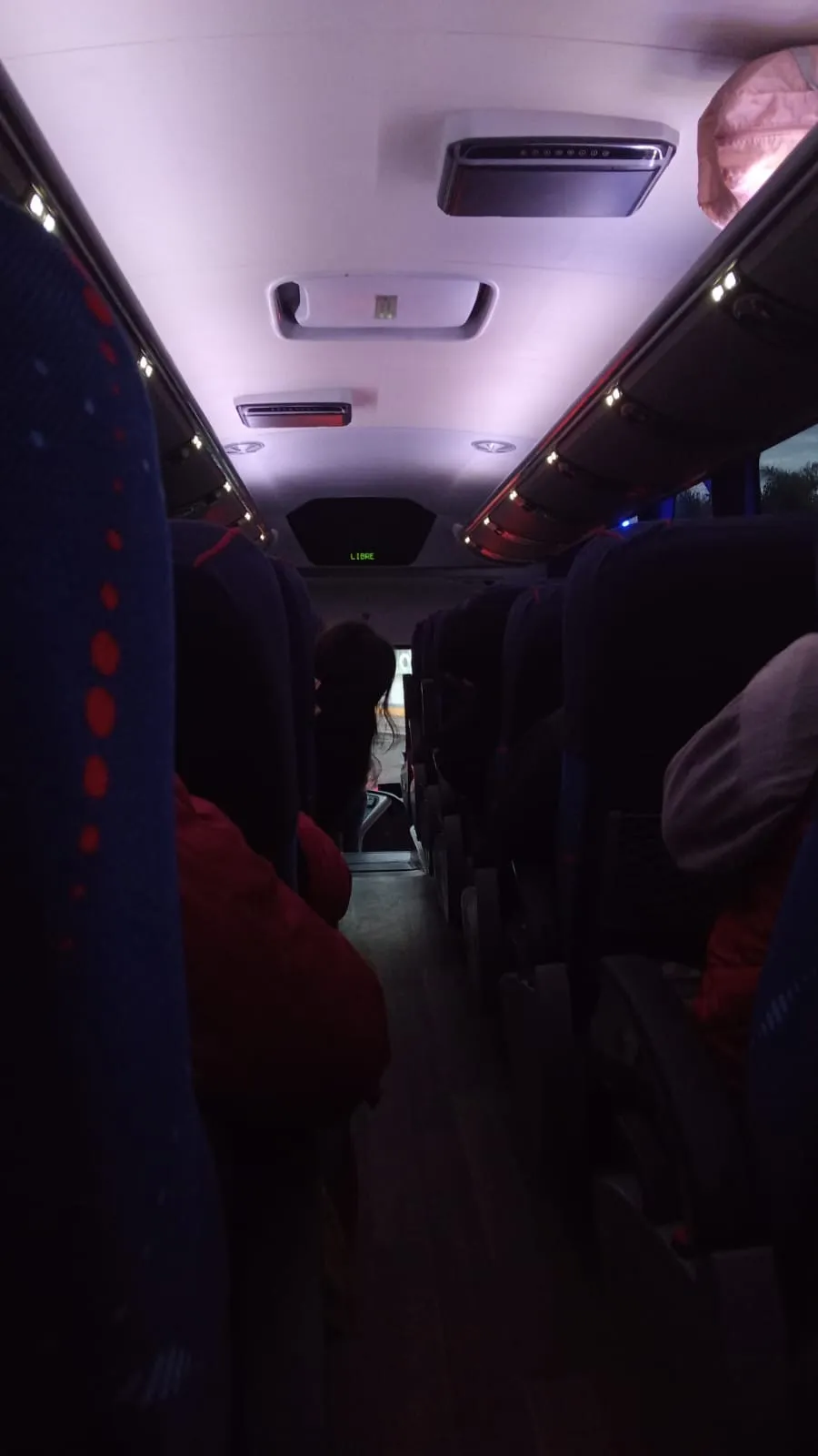 Inside a bus